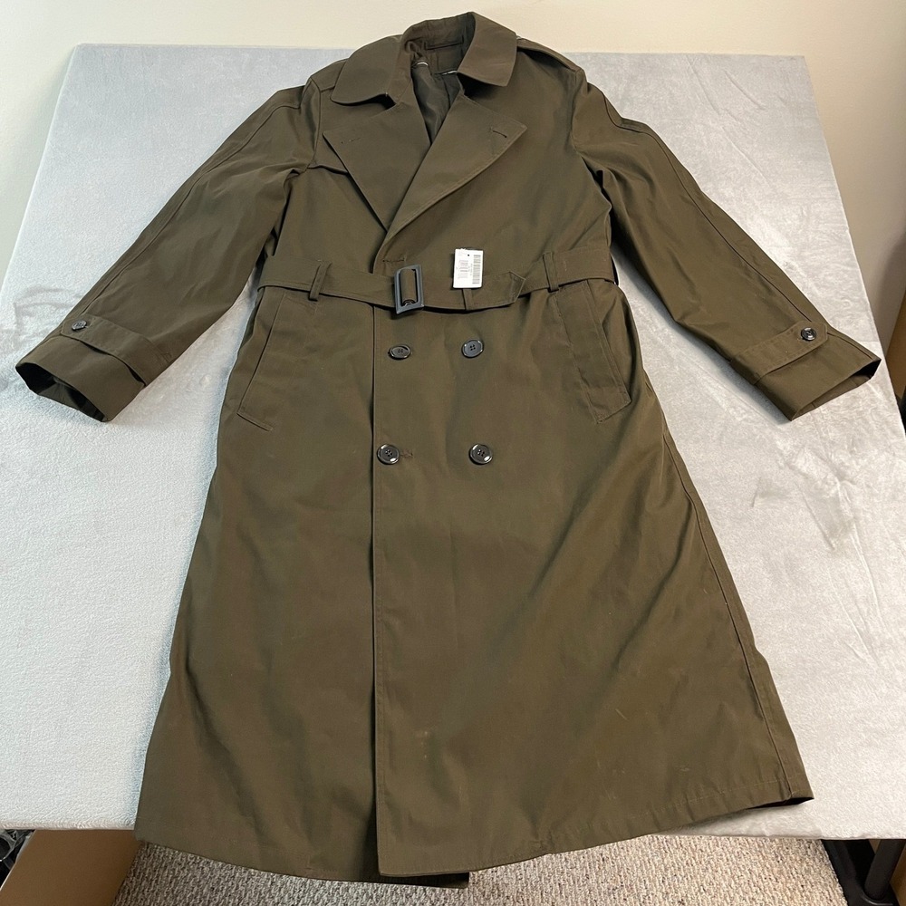 NWT US Army AGSU Heritage Green All Weather Trench Coat Removable Liner 40L